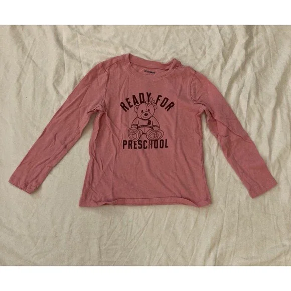 6T Old Navy girl clothes - one piece long sleeve top | preschool theme