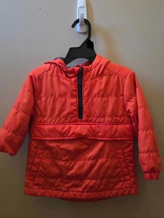 Old Navy Toddler Hooded Puffer Pullover - Orange 2T