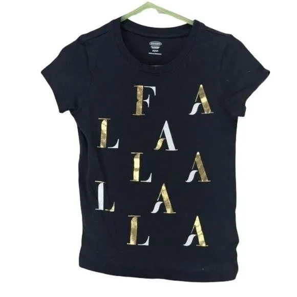 Old Navy Falala Chirstmas‎ Girls 4T Black shirt