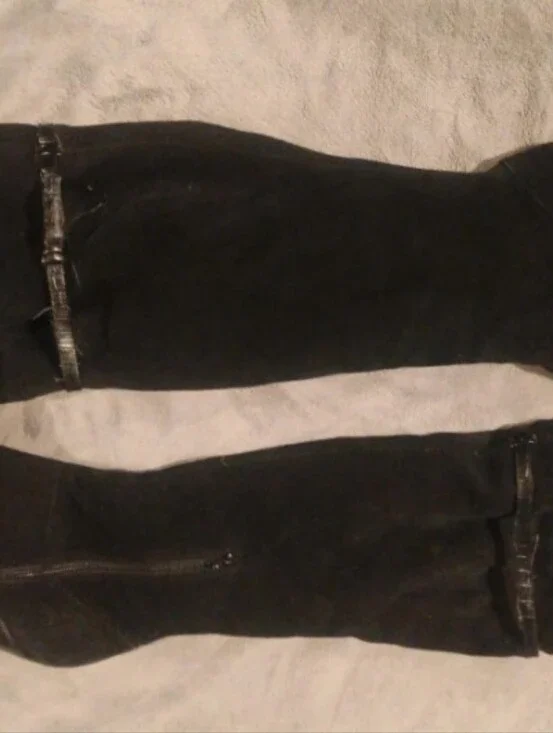 Nine & Co. Black Suede Over-The-Knee Heeled Boots Size 10