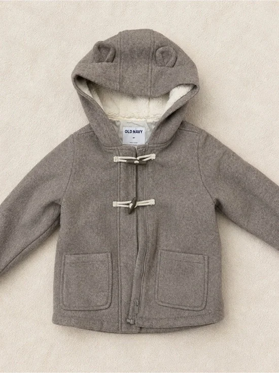 Old Navy Kids' Hooded Pea Coat in Taupe