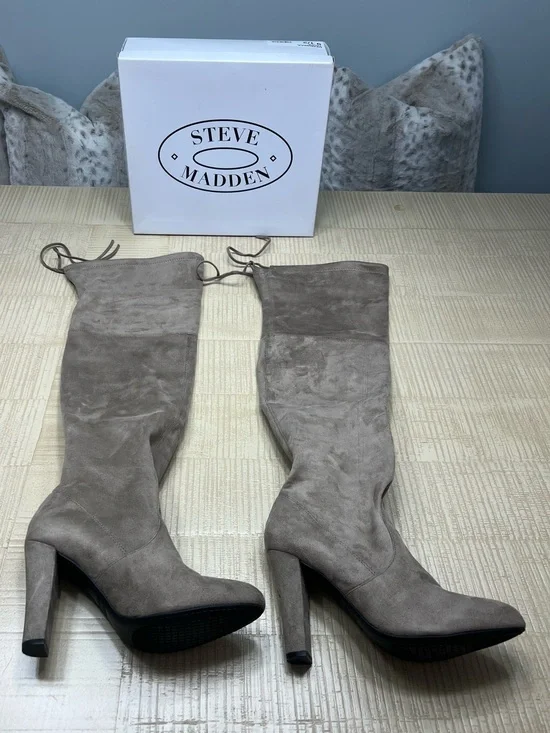 Steve Madden  Faux-Suede Over The Knee Heeled Gemmmaa Boots