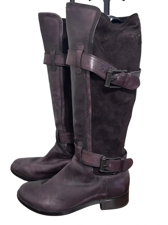 Cole Haan Whitley Brown Leather Suede Riding Buckle Boots Size 8 Nike Air