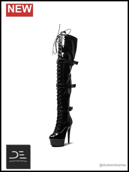 Over the Knee Thigh High Heel Boots 6 Inch Platform Stiletto Exotic Pole Dance
