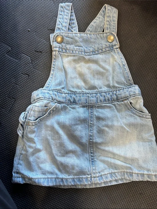 Girls Light Blue Denim Overall Dress