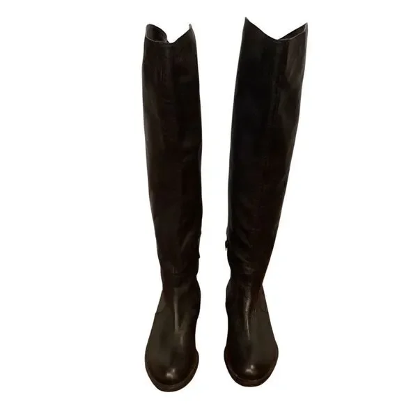 Eden Shoes black leather Over The Knee back buckle EU 37 Italy