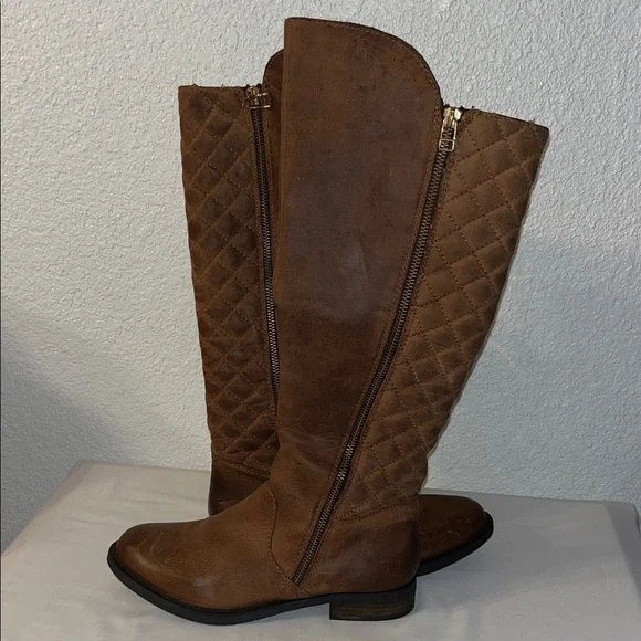 Steve Madden Brown Quilted Over the Knee Boots used good condition