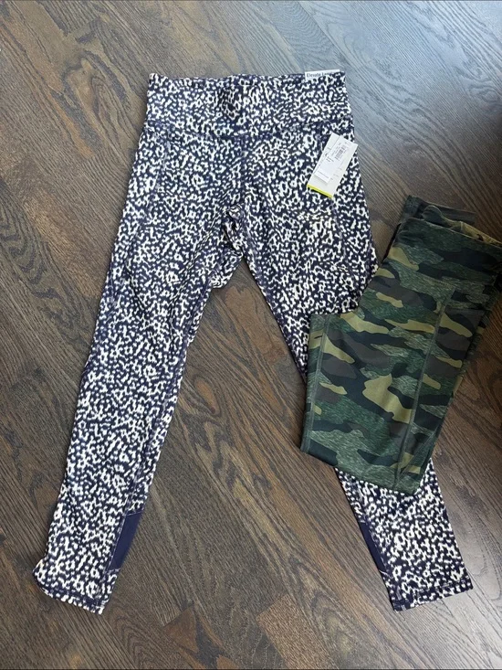 NEW Girls' Old Navy Elevate Leggings - Mid-Rise Go-Dry Bottoms + Bonus Camo Pair
