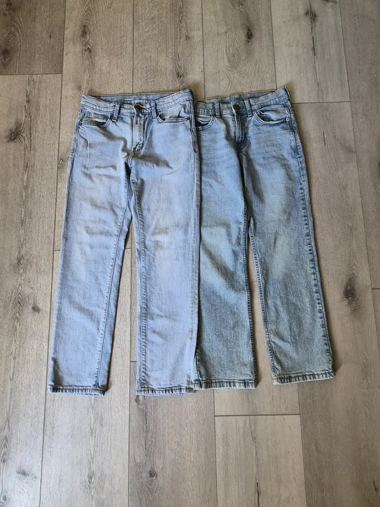 Boys Lot Jeans Sze 12 Light Wash Old Navy Skinny Flex & Thereabouts Straight Leg