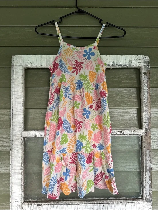 Old Navy Multicolor Floral Tiered Sundress - Pink, Blue, Green, Orange