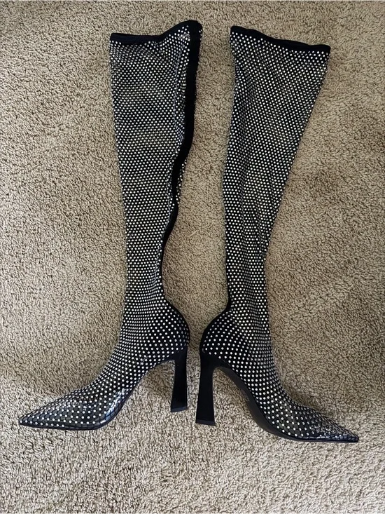 Steve Madden Sapphire Over The Knee Boots W/ Crystals