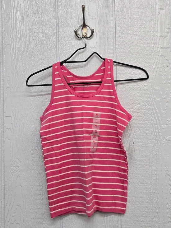 New Kids XL Old Navy Pink and White Striped Tank