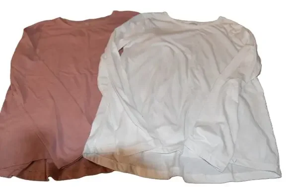 Old Navy Long Sleeve Softest Tees, Lot of 2, Mauve, White, XL 14/16, LN