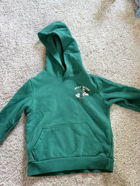 Old Navy Dark Green Kids Hoodie with 'Best Buds' Graphic