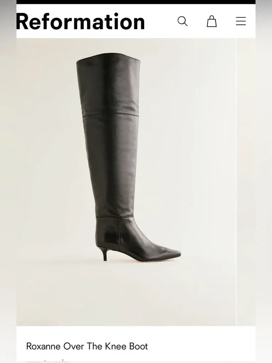 Reformation Black Over-the-Knee Pointed-Knee Boot - US size 7 - NWT
