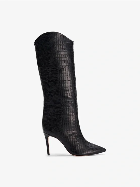 Schutz Maryana Crocodile Knee Boot