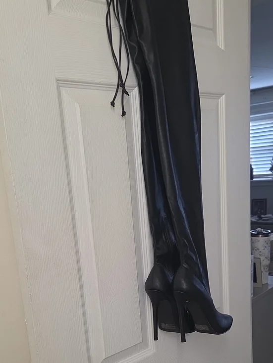 Black Over-the-Knee Stiletto Boots