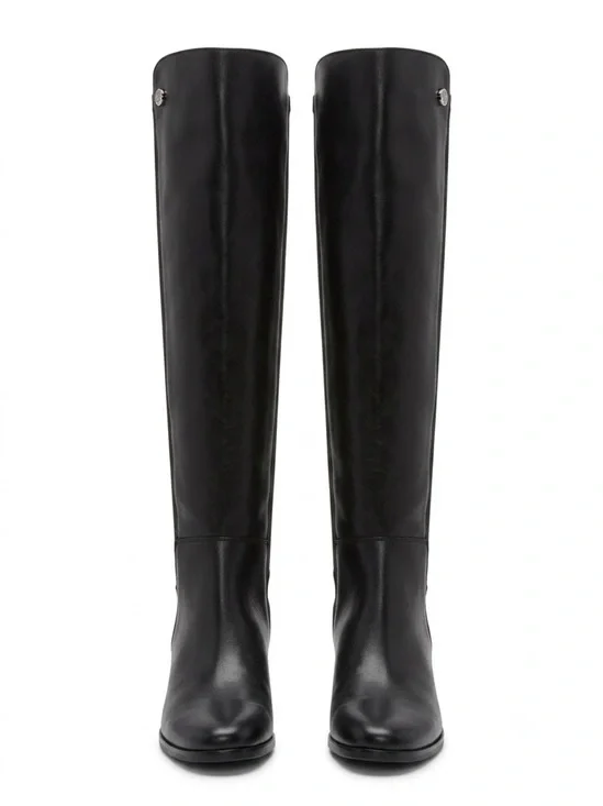 Vince Camuto VC-Karita Tall Black Riding Boots – Leather, Size 5.5M