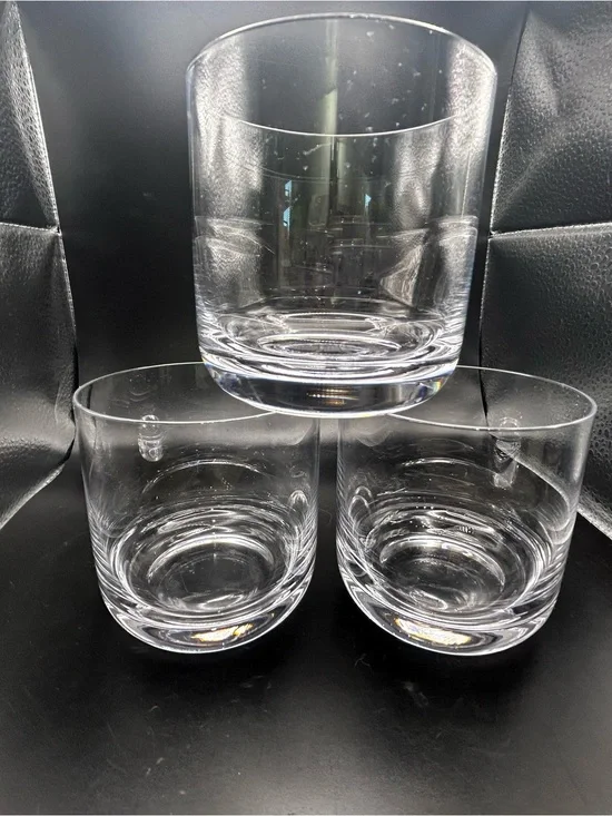 Crate And Barrel Crescent 10-Oz. Double Old-Fashioned Glasses Set Of 3