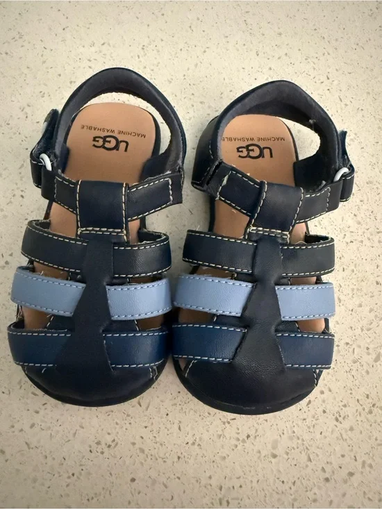 UGG Kolding Kids' Blue Leather Sandals