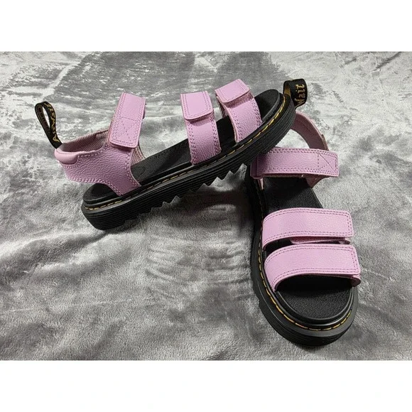 Dr. Martens Klaire J Athena Sandal Big Kid Pale‎ Pink Leather Girls 5 NEW w/Box