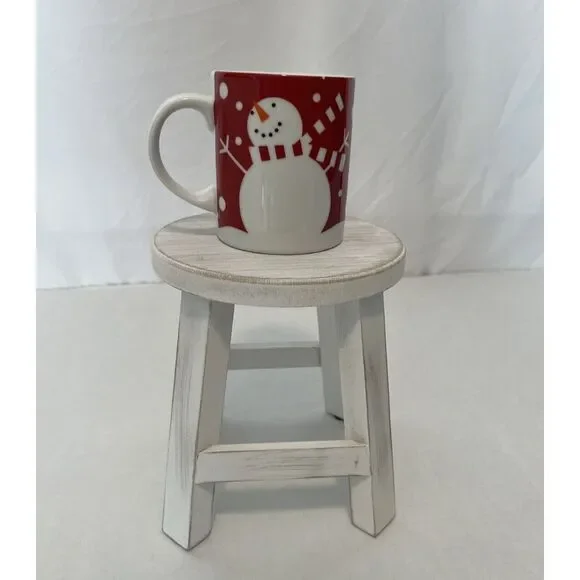 Crate and Barrel Snowman with‎ Muffler Red Coffee Mug Winter Holiday Cocoa Cup