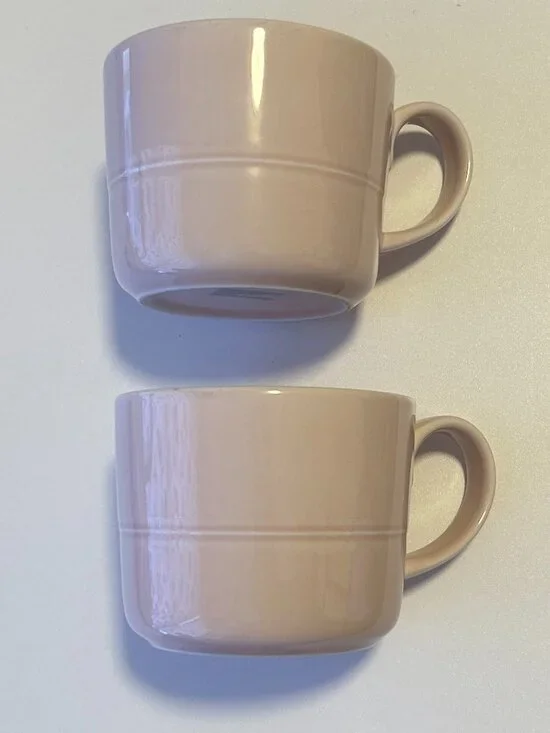 Discontinued Crate and Barrel Aaron Probyn Mugs set of 2 Light Hue Blush Pink