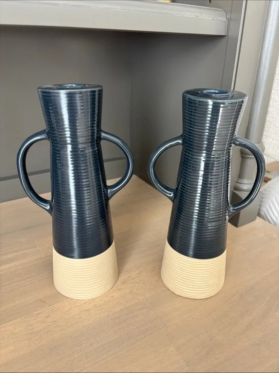 Crate & Barrel Sibely tapered candle holders 9.5”