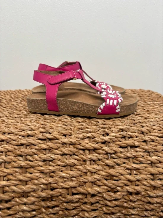 Jack Rogers Girls Sz 11 Lauren Playground Sandal Pink/White