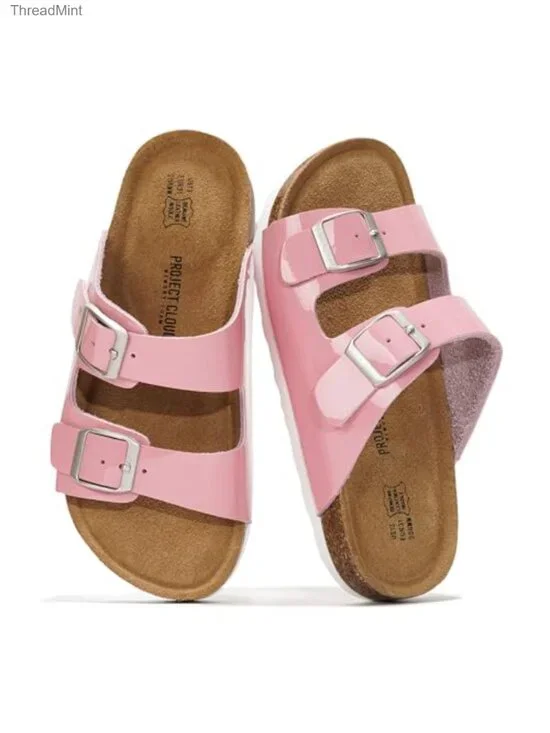 Genuine Leather Slides Sandals for Kids Boys Girls Summer Slip Resistant