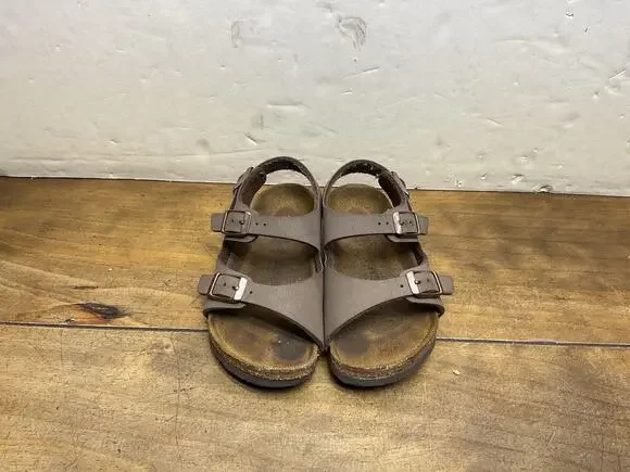 Birkenstock Roma Kids Mocha Brown Leather Sandals EU 26 US8