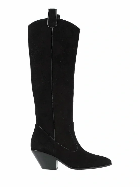 New Giuseppe Zanotti Women's Black Knee-High Suede Western Boots 7