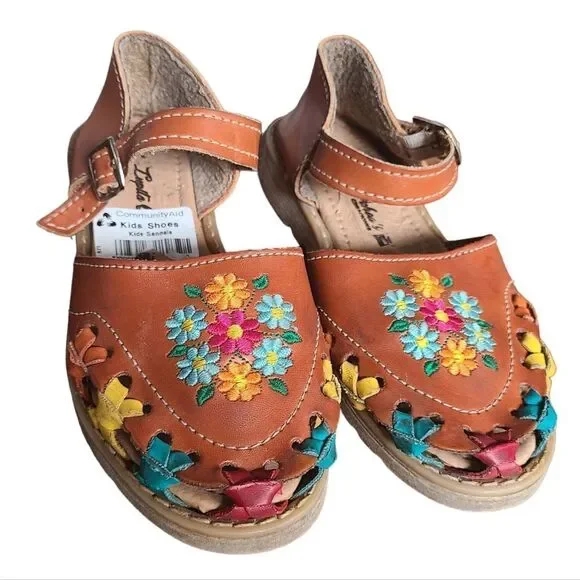 Lupita Ochoa's‎ Kids Sandals Leather Colorful Embroidered