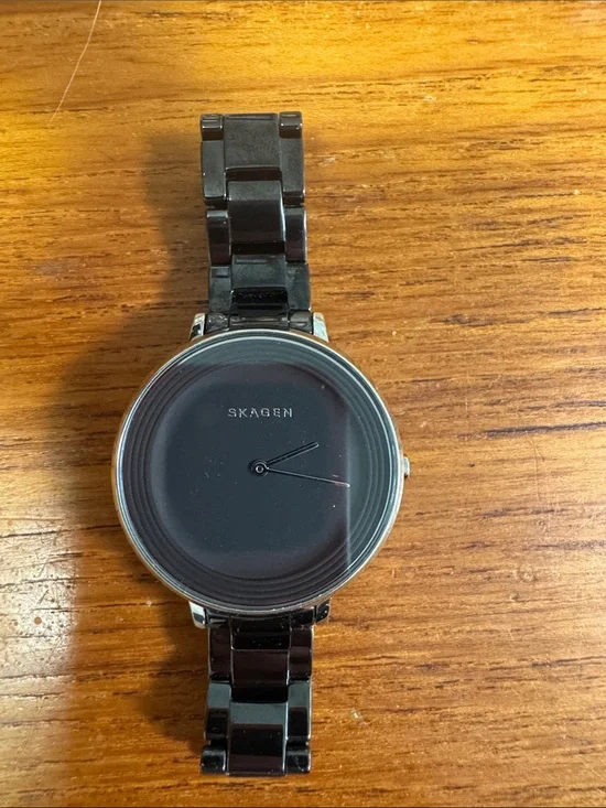 Skagen Black Round Dial Metal Bracelet Watch