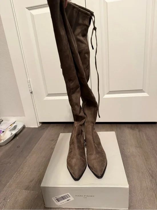 Marc Fisher Tall Brown Suede Over-the-Knee Boots