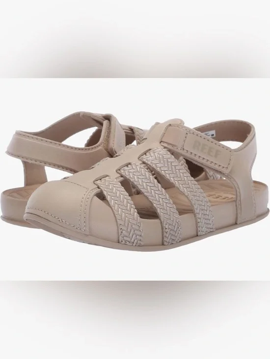 Reef Kids Braided Strappy Fisherman‎ Sandals - Beige Size 10