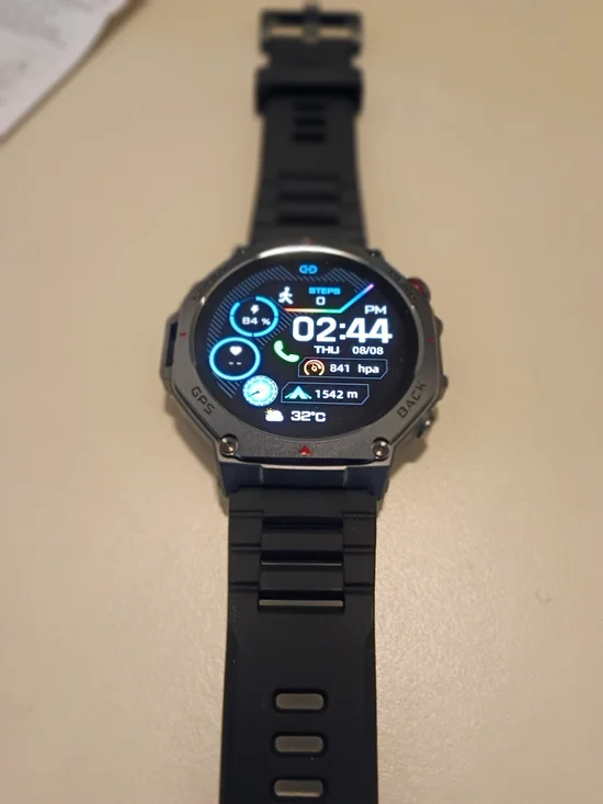 Black Sport Smartwatch with Fitness Tracking