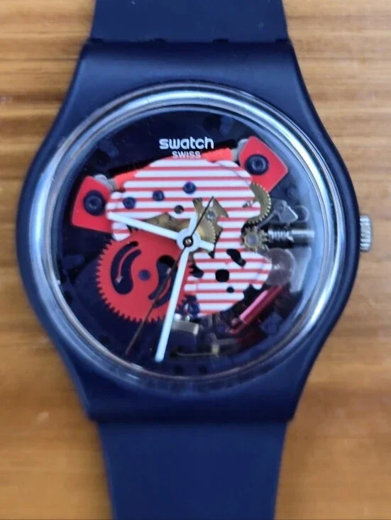 Vintage Rare Swatch Porticciolo GN239 Dark Blue Unisex Watch 2013 Gent 34mm