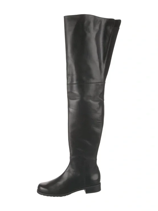 Stuart Weitzman Black Over-the-Knee Leather Boots