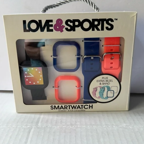 Smartwatch with Interchangeable Bands - Black,‎ Blue, Pink New