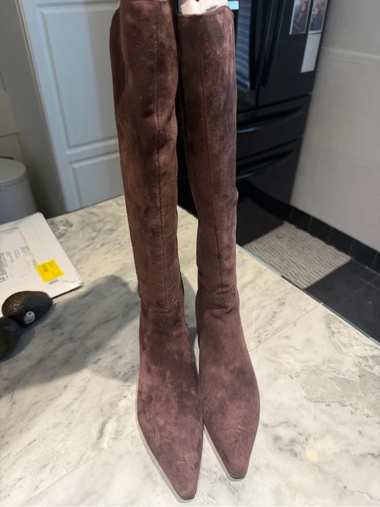 Naturalizer Deesha  Women's Over-the-Knee Pointed Suede Boots - Brown 7M