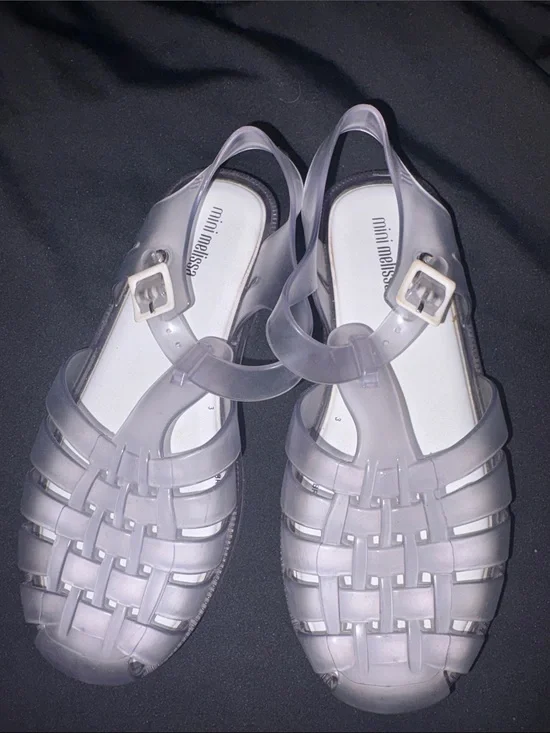 Mini Melissa Translucent Clear Jelly Woven Sandals