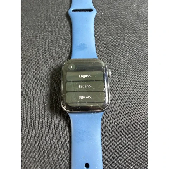 Apple Watch Series 4 44mm Blue GPS Space Gray Aluminum Sport Band Factory Reset