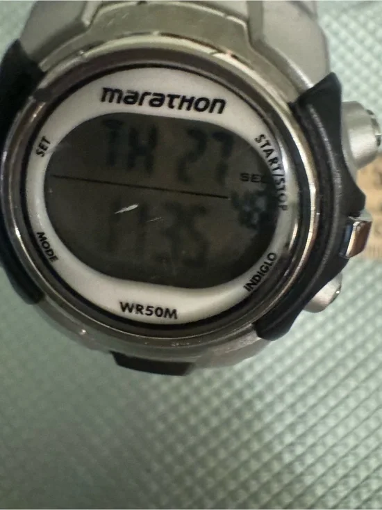 Black Silicone Sports Smartwatch with Silver Accents