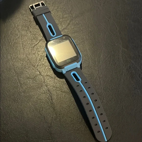 Smart Wearable Blue and Black Watch