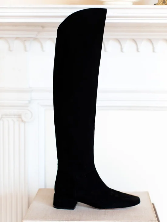 Emerson Fry Black Over-the-Knee Suede Boots
