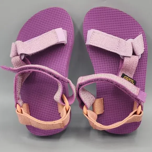 Teva Kids Original Universal Metallic Sandals Pink Purple 1131611C Size 9 US