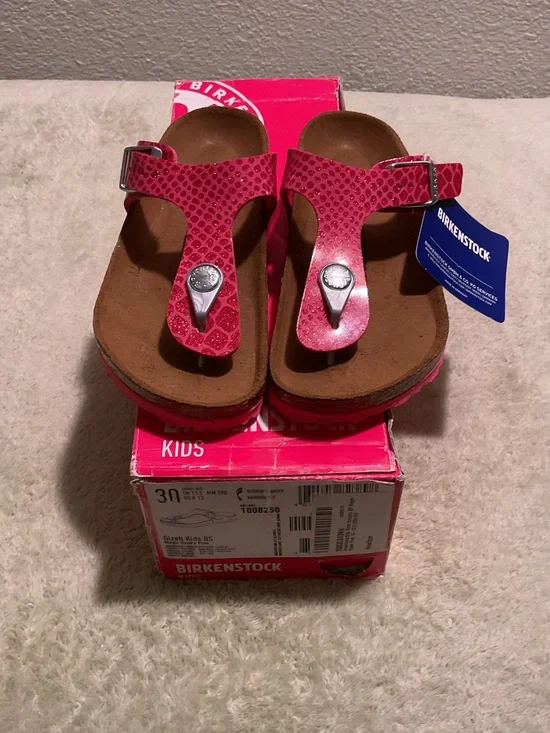 Birkenstock Kids Gizeh “Magic Snake Pink” Size 12C/K New w/ damaged Box #149