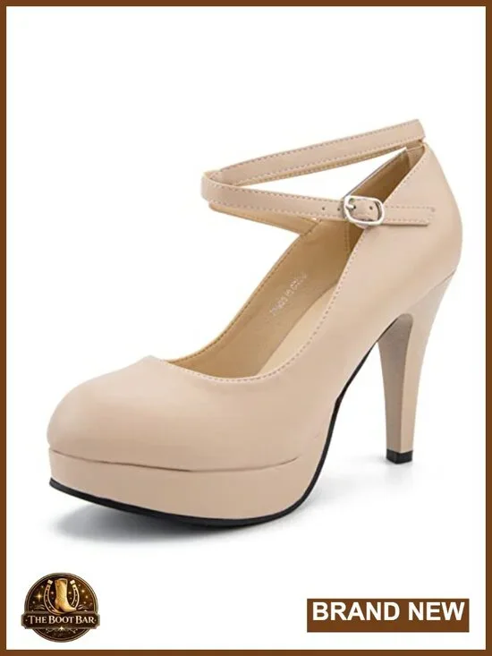 Women's Platform Pumps, Ankle Strap High Heels, Closed Toe, Party Wedding Shoes