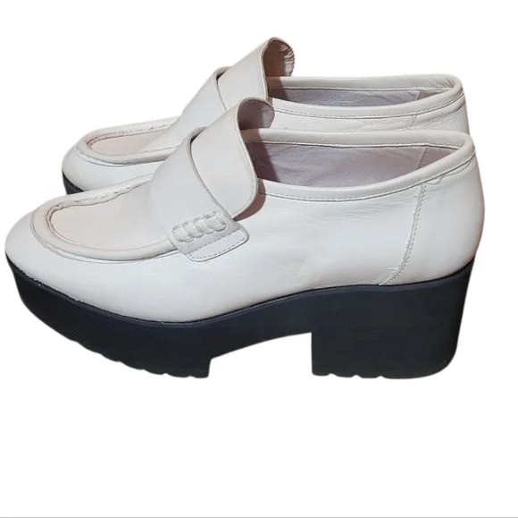 Maje White Chunky Platform Loafers Made In Spain Y2K Style Size 39 (US 9)